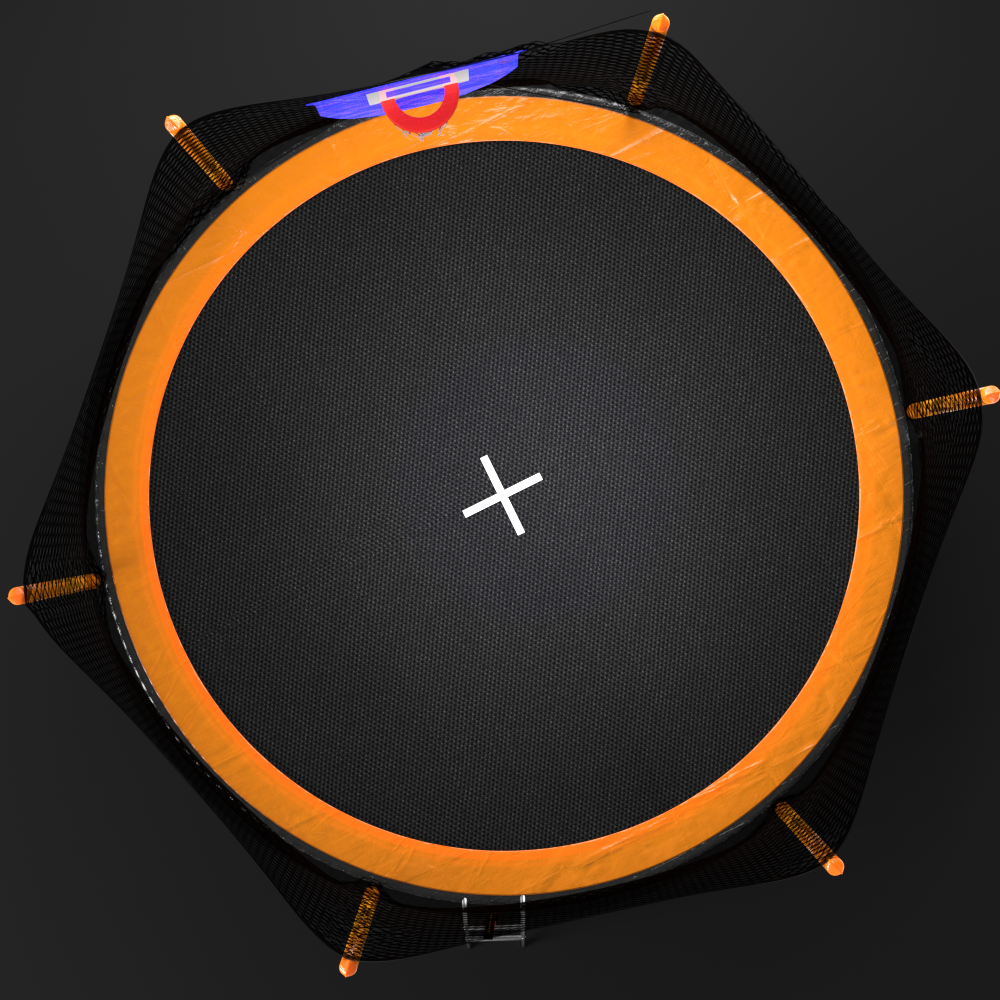 14FT Heavy-Duty Powder Coated Trampoline with Basketball Hoop, Air Pump & Safety Ladder - Outdoor Enclosure for Backyard Fun (Orange) | Perfect for Family Recreation, Kids Play & Fitness Training