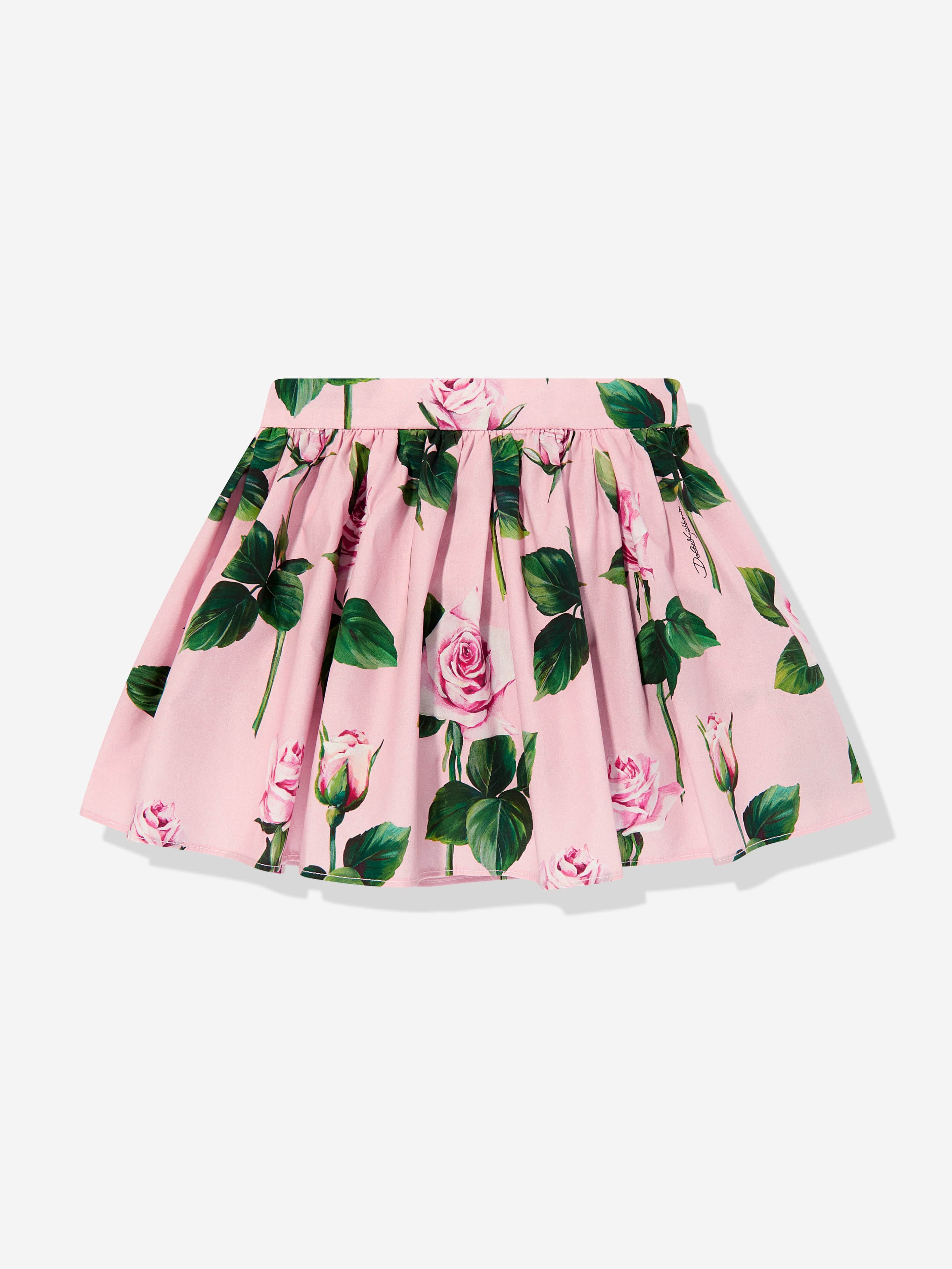 Pink Rose Print Baby Girls Skirt - Floral Toddler Dress for Spring & Summer Outfits, Photo Shoots & Special Occasions