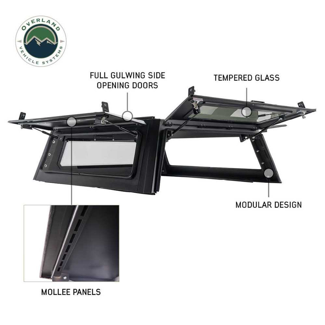 2021 Ford F-150 5.5ft Bed Overland Vehicle Systems Expedition Truck Cap - Durable Truck Canopy for Camping & Off-Road Adventures