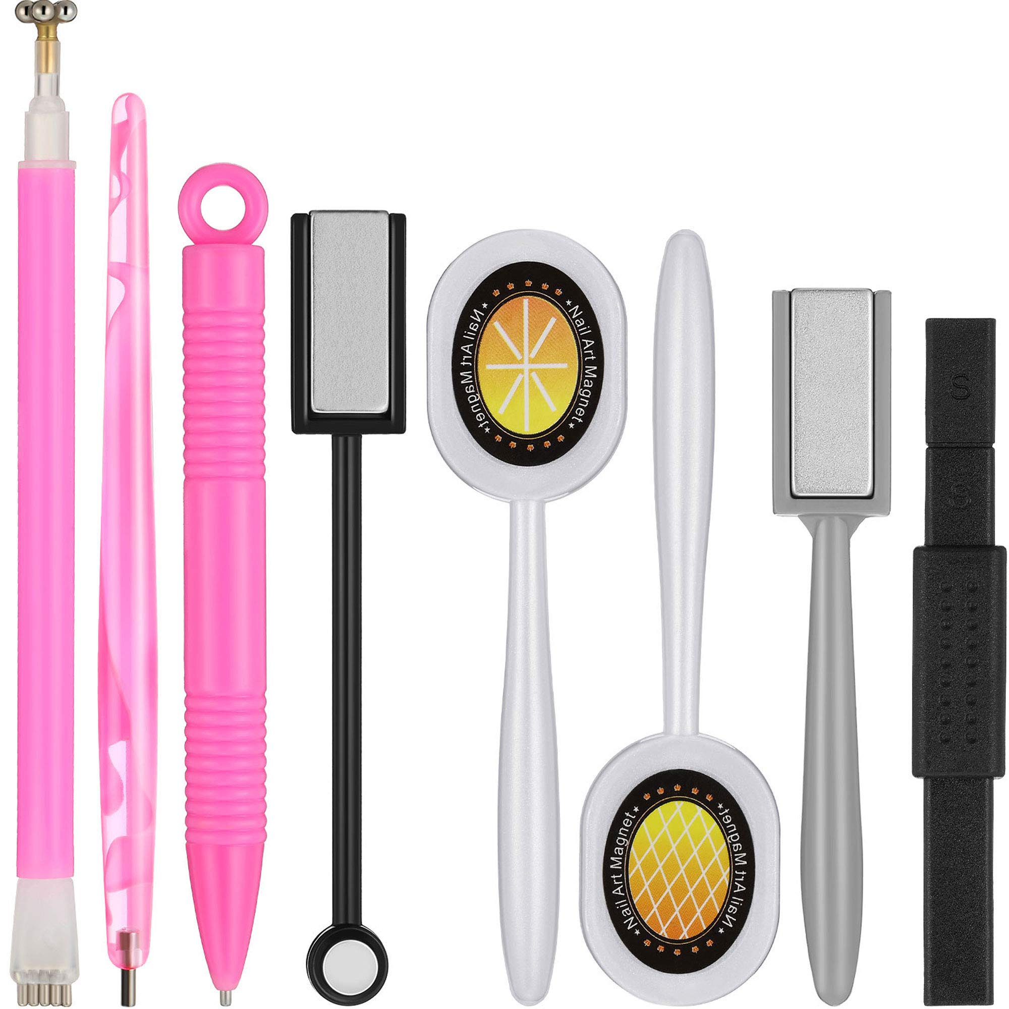 8-Piece Magnetic Stick & Plate Magnet Set for Gel Nail Polish Art - DIY Nail Design Tools for Born Pretty Effect | Perfect for Salon, Home Manicure & Nail Art Enthusiasts