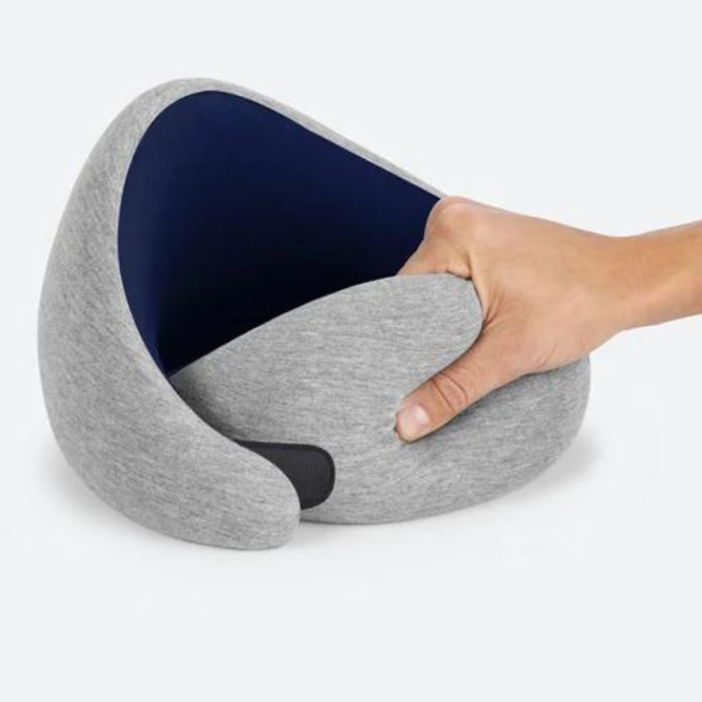 OstrichPillow Go Neck Pillow - Midnight Deep Blue Travel Pillow for Airplane, Car & Office - Comfortable Support for Neck & Head During Travel, Work & Naps