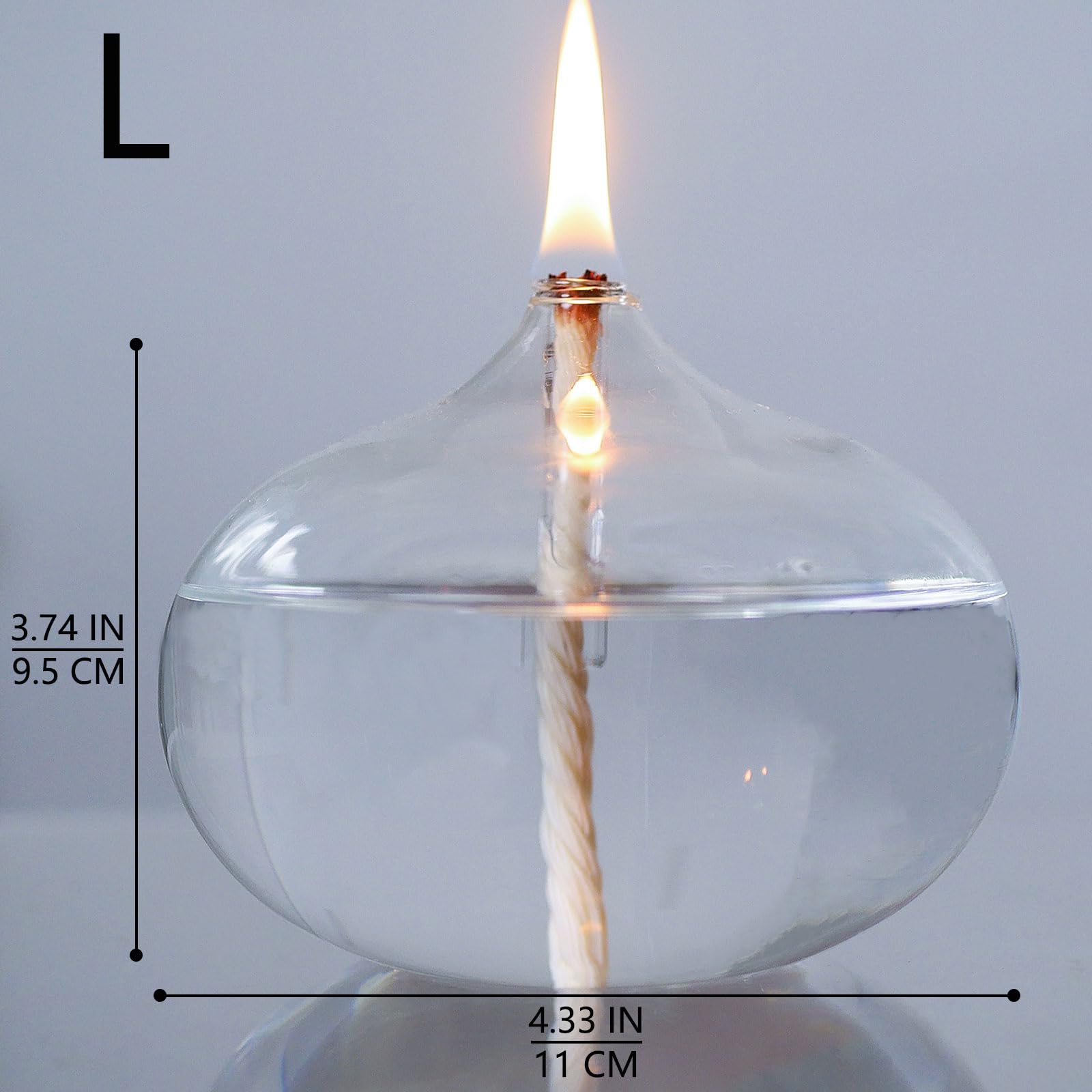 Refillable Glass Oil Candles for Home Decor - Sturdy Borosilicate Indoor Oil Lamps with Liquid Fuel - Perfect for Romantic Dinners, Meditation & Cozy Ambiance