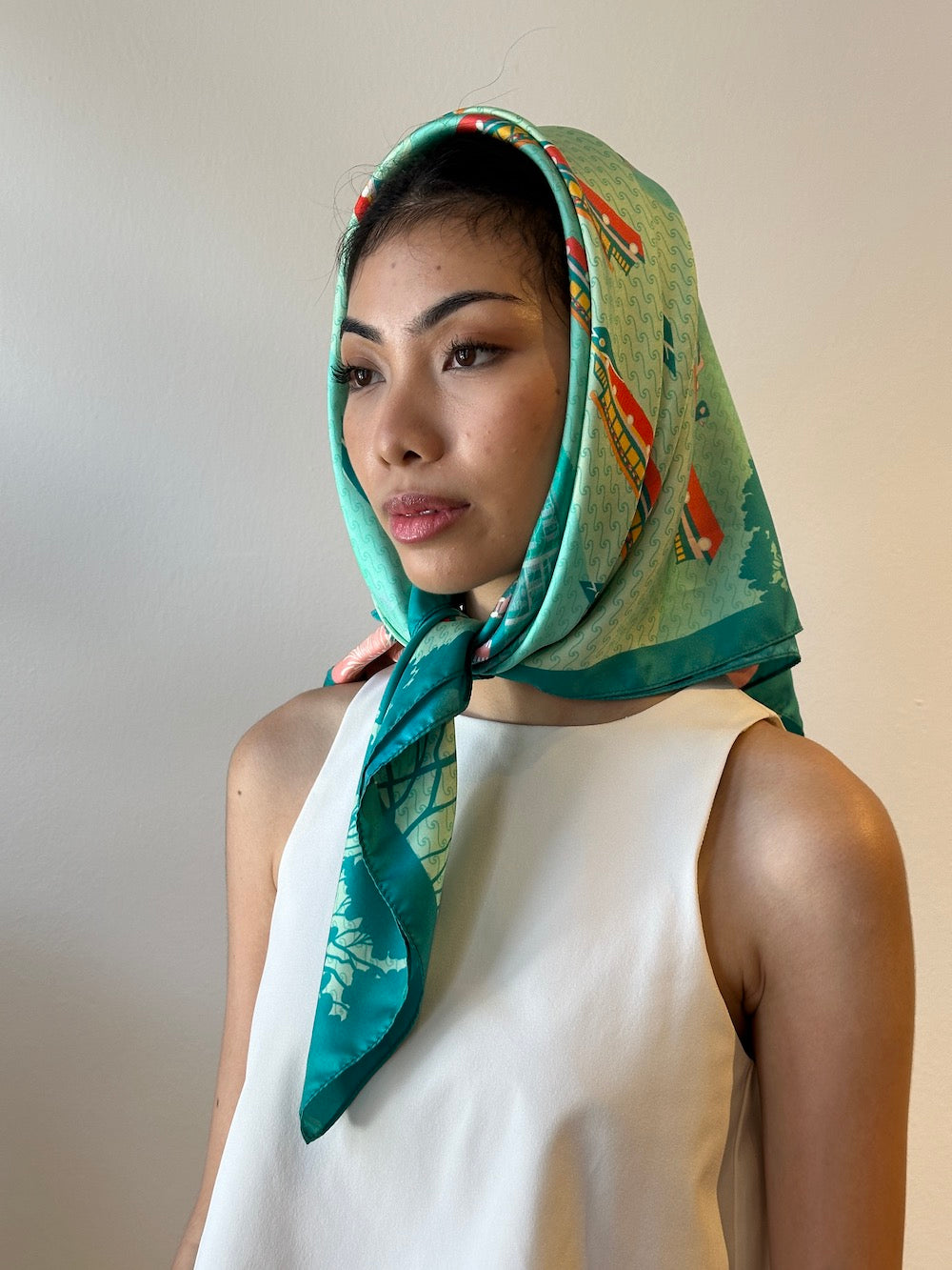 Singapore Quay Silk Scarf - Elegant Nighttime Fashion Accessory for Women | Perfect for Evening Events, Date Nights & Travel