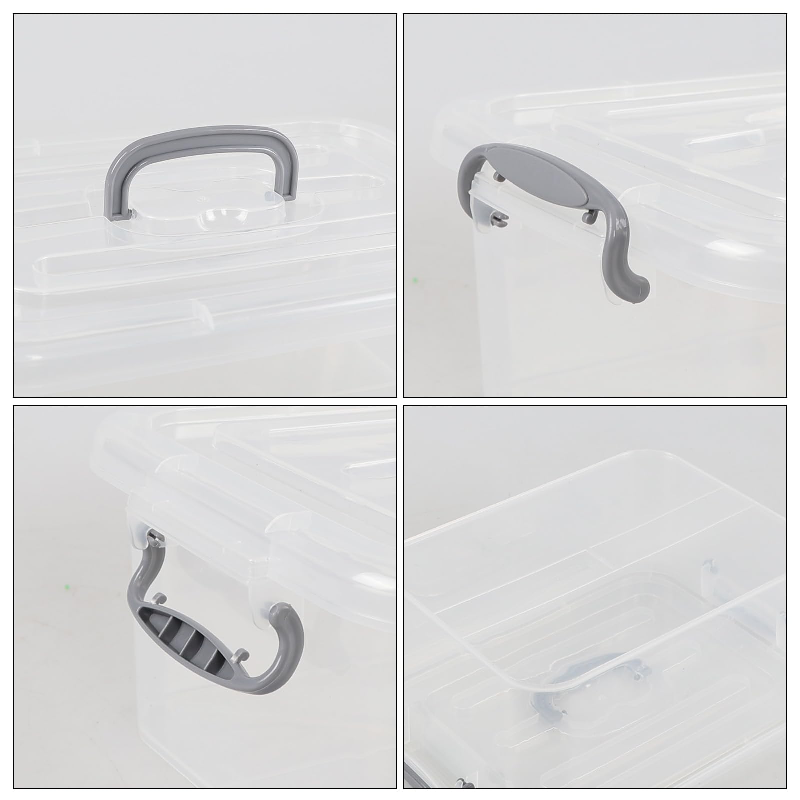 Clear Plastic Storage Boxes with Lids - 2-Pack 8L Organizer Bins for Home & Office