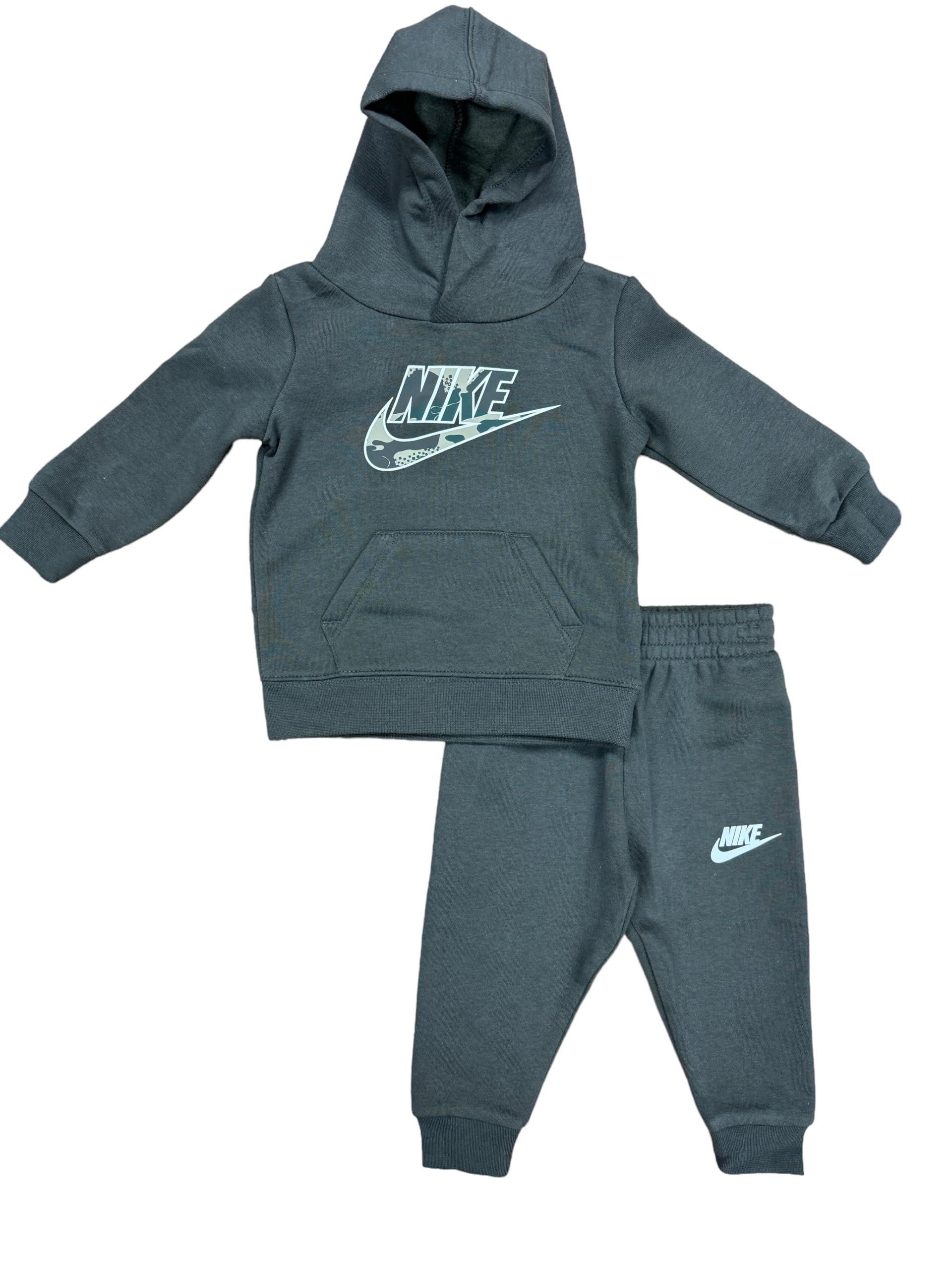 Nike Little Kids Club HBR Pullover Hoodie & Joggers Pants Set - Cargo Khaki (Size 4, Regular Fit) - Comfortable Athletic Outfit for Boys & Girls - Perfect for School, Playdates & Outdoor Activities
