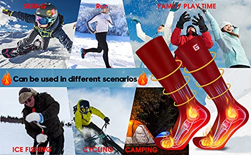 Rechargeable Electric Heated Socks for Men & Women - Battery Powered Winter Warm Thermal Socks for Skiing, Hunting, Hiking & Outdoor Activities - Perfect for Cold Weather Adventures & Extreme Sports