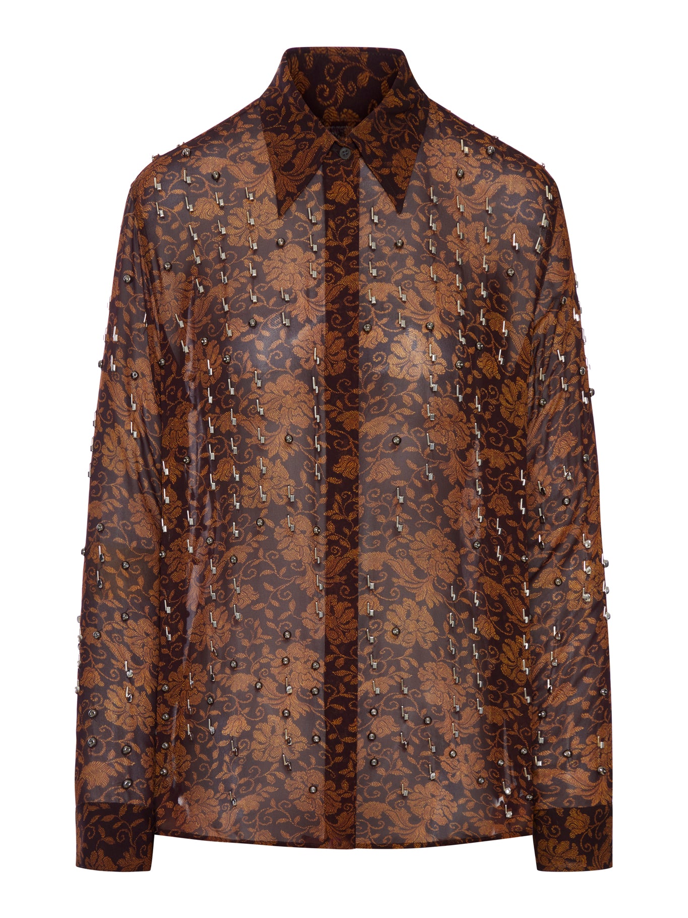 Stylish Floral Print Shirt with Studded Details for Women - Perfect for Casual Outings, Parties & Summer Fashion