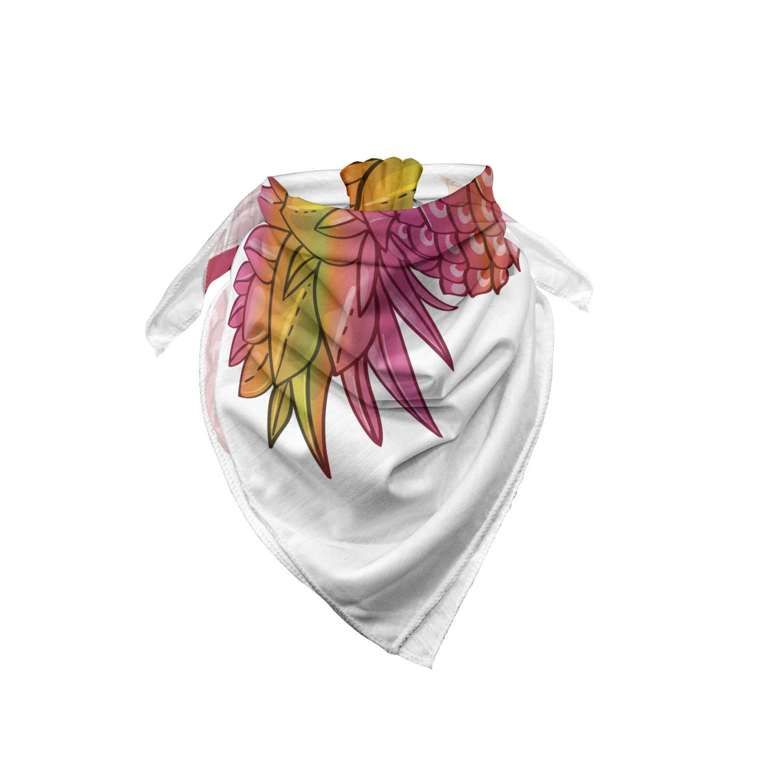 Ambesonne Pineapple Unisex Bandana - Tropical Exotic Fruit Print Multicolor Bandana for Men & Women - Perfect for Beach, Summer, Music Festivals & Outdoor Activities