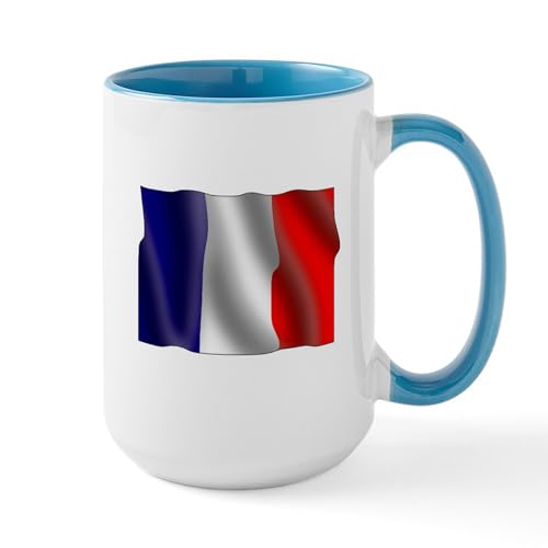 White/Blue Inside - French Flag Large Mug