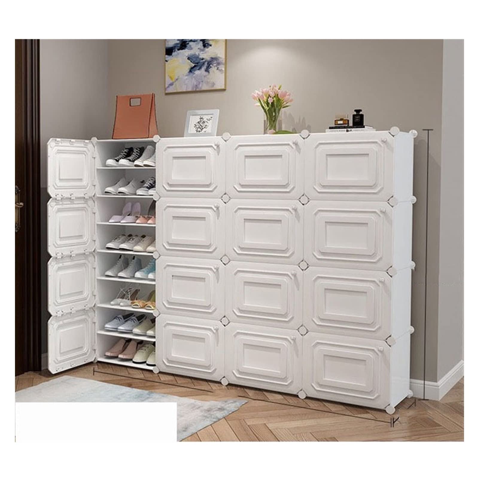 Multi-Layer Shoe Rack & Modular Wardrobe Organizer - Portable Plastic Shoe Shelf with Cube Storage for Shoes, Clothes & Books | Space-Saving Closet Solution for Bedroom, Entryway & Dorm Organization (Color: 9)