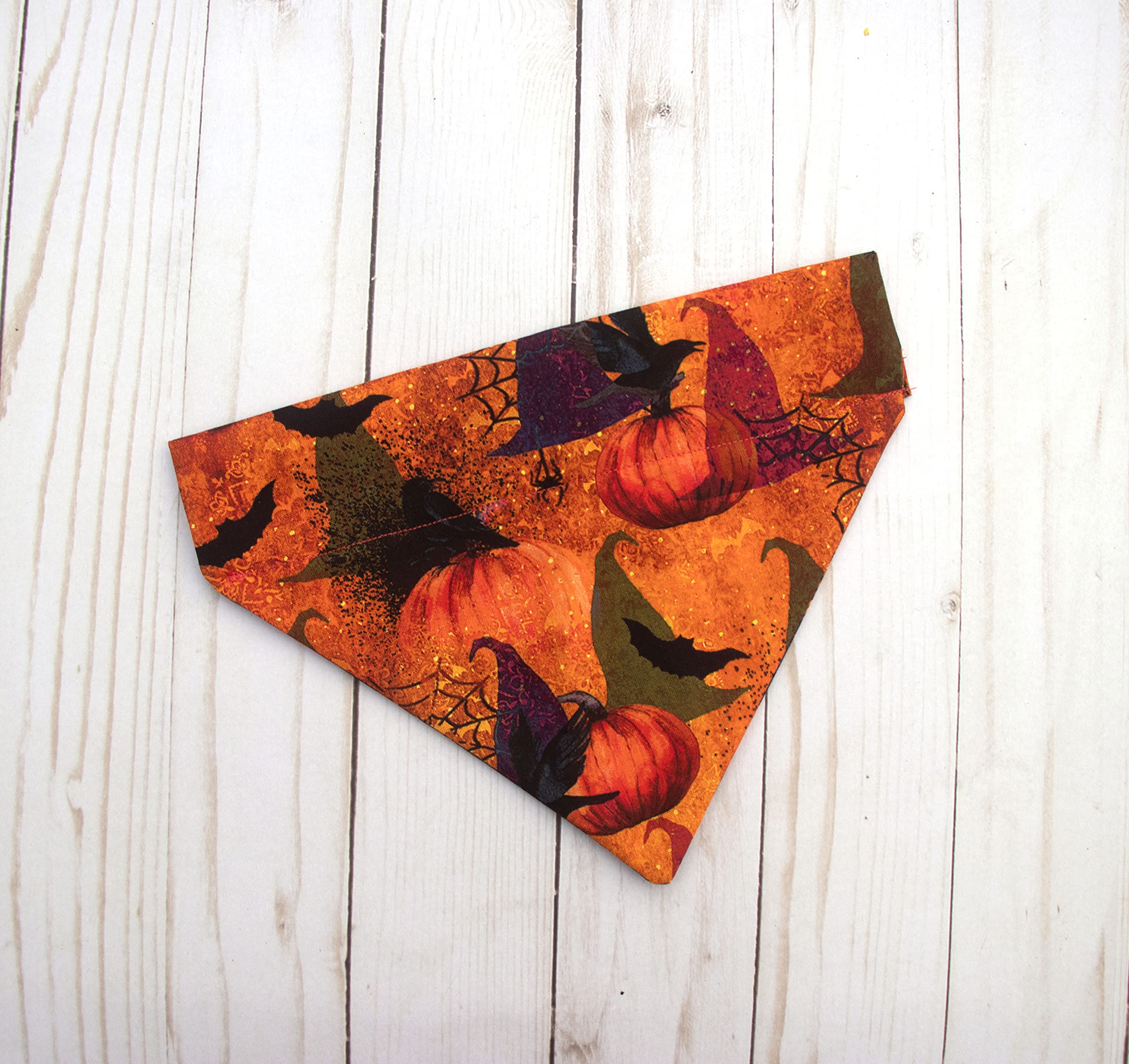 Halloween Dog Bandana Slip-On Over Collar - Washable Pet Scarf & Neckerchief for Dogs and Cats - Perfect for Halloween Costumes, Parties, and Daily Wear