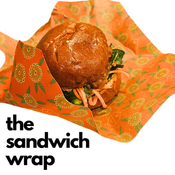 Eco-Friendly Reusable Beeswax Food Wrap - Natural Honeybee Wax Sandwich Wrap for Fresh Food Storage - Perfect for Picnics, Lunchboxes & Zero Waste Kitchens