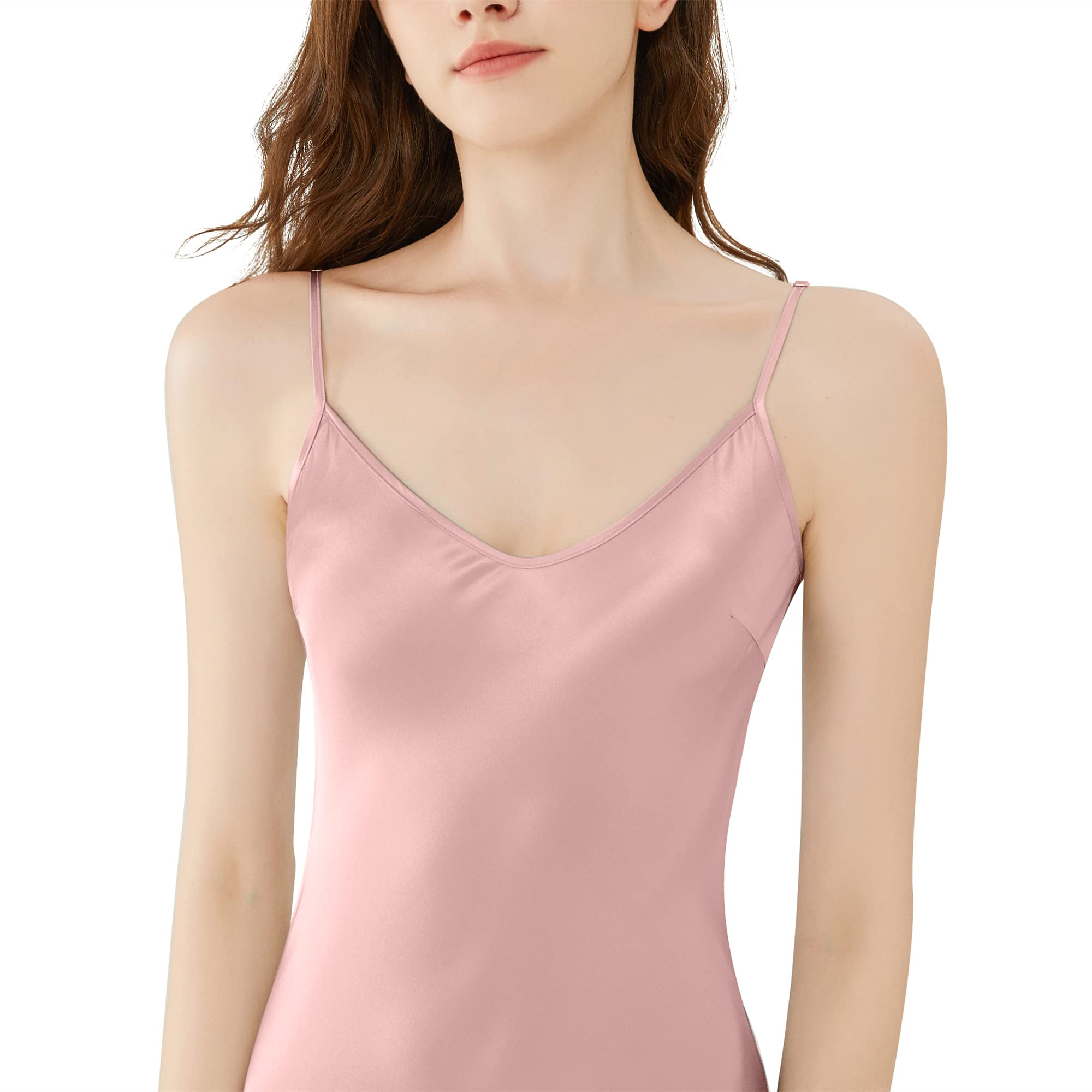 Orose Premium Low Cut Back Long Silk Nightgown for Women - Elegant Sleepwear & Loungewear for Comfortable Nights and Relaxing at Home