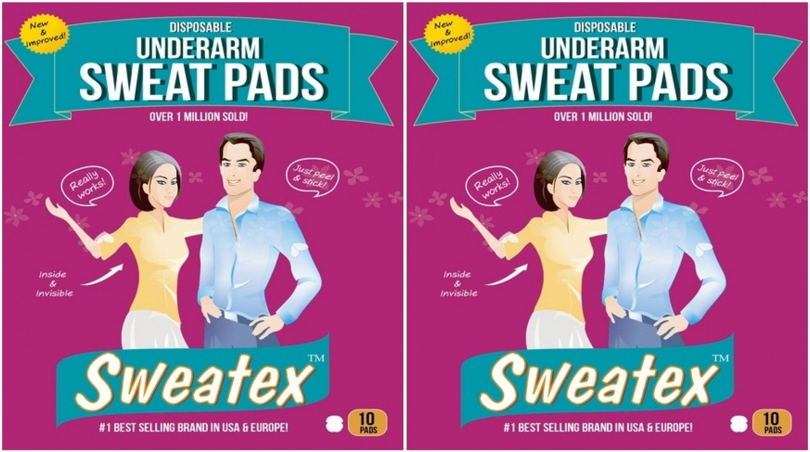 SWEATEX Disposable Underarm Sweat Pads - 20 Pads (2 Packs) - Absorbent Anti-Perspiration Shields for Men & Women - Perfect for Workouts, Office & Daily Use