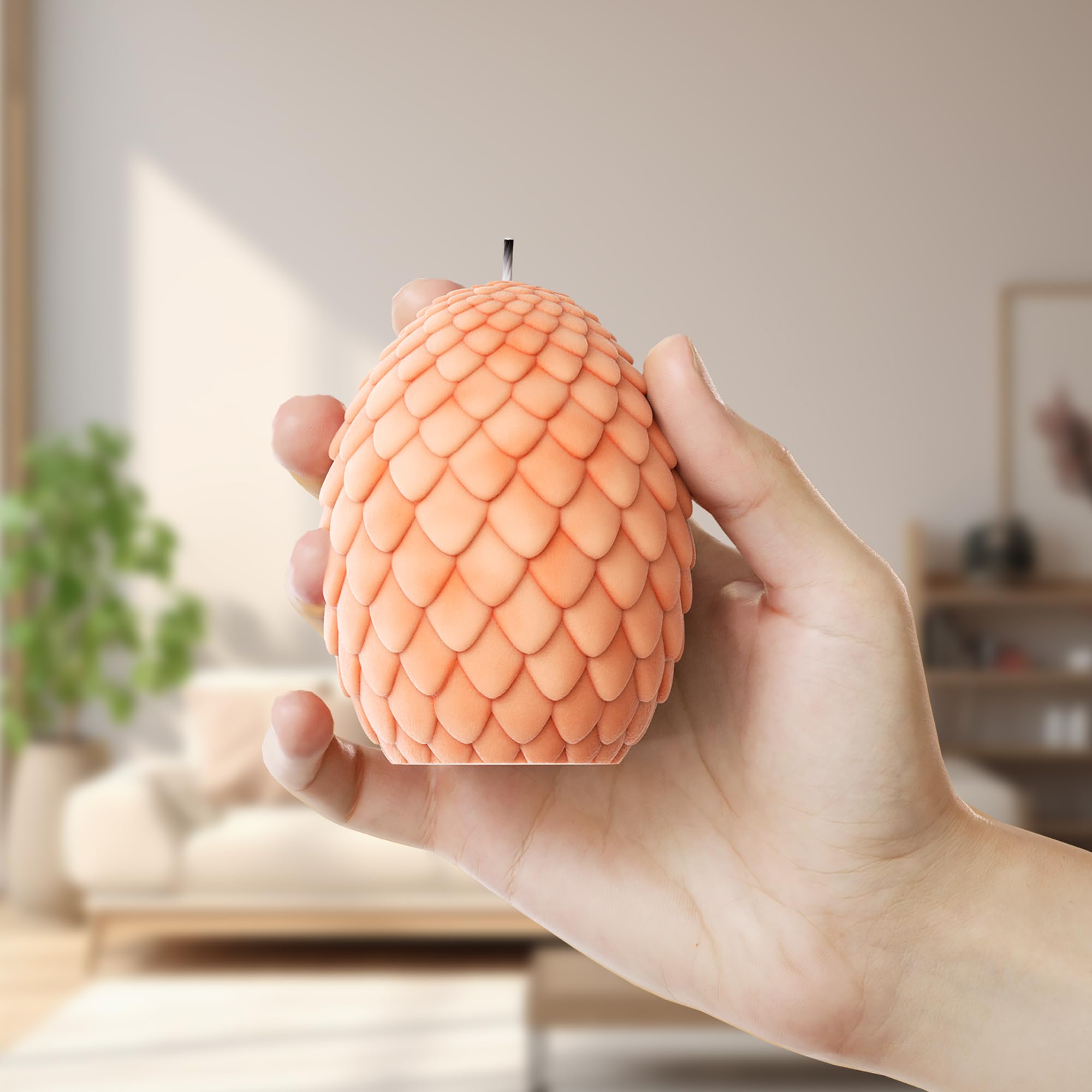 Dragon Egg Silicone Mold for Resin Casting, Candle Making & Home Decor - 3D Dragon Scale Egg Candle Mold for DIY Crafts, Gifts & Halloween Decorations