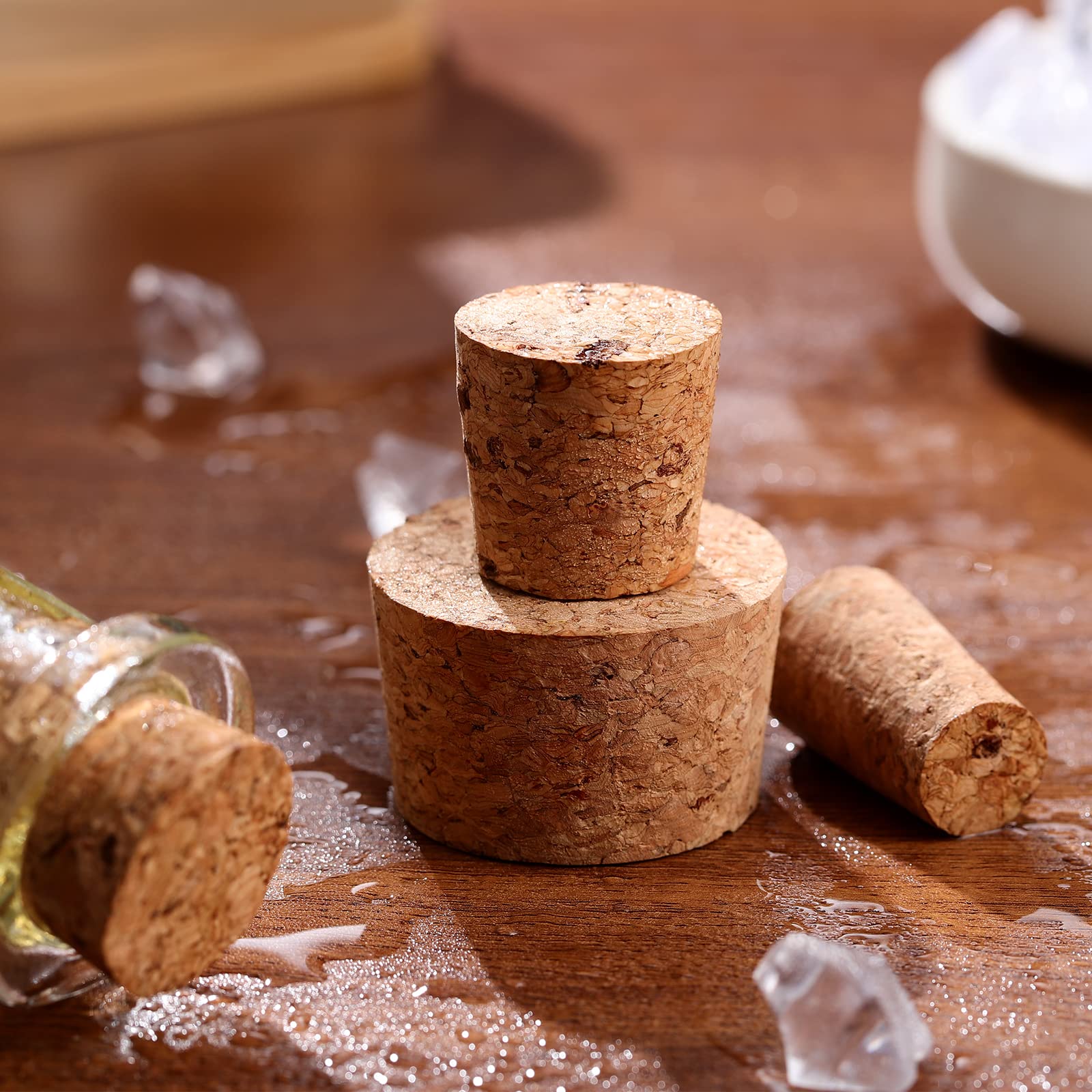 ARTIBETTER 25pcs Natural Wood Tapered Cork Stoppers - Premium Wine Bottle Corks Replacement for Bar, Home & Restaurant Use - Perfect for Sealing Wine, Olive Oil & DIY Craft Bottles