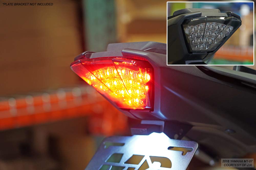 Smoke Lens Sequential LED Tail Lights for 2018-2020 Yamaha MT-07 - High Visibility & Custom Style for Night Riding & Urban Commuting