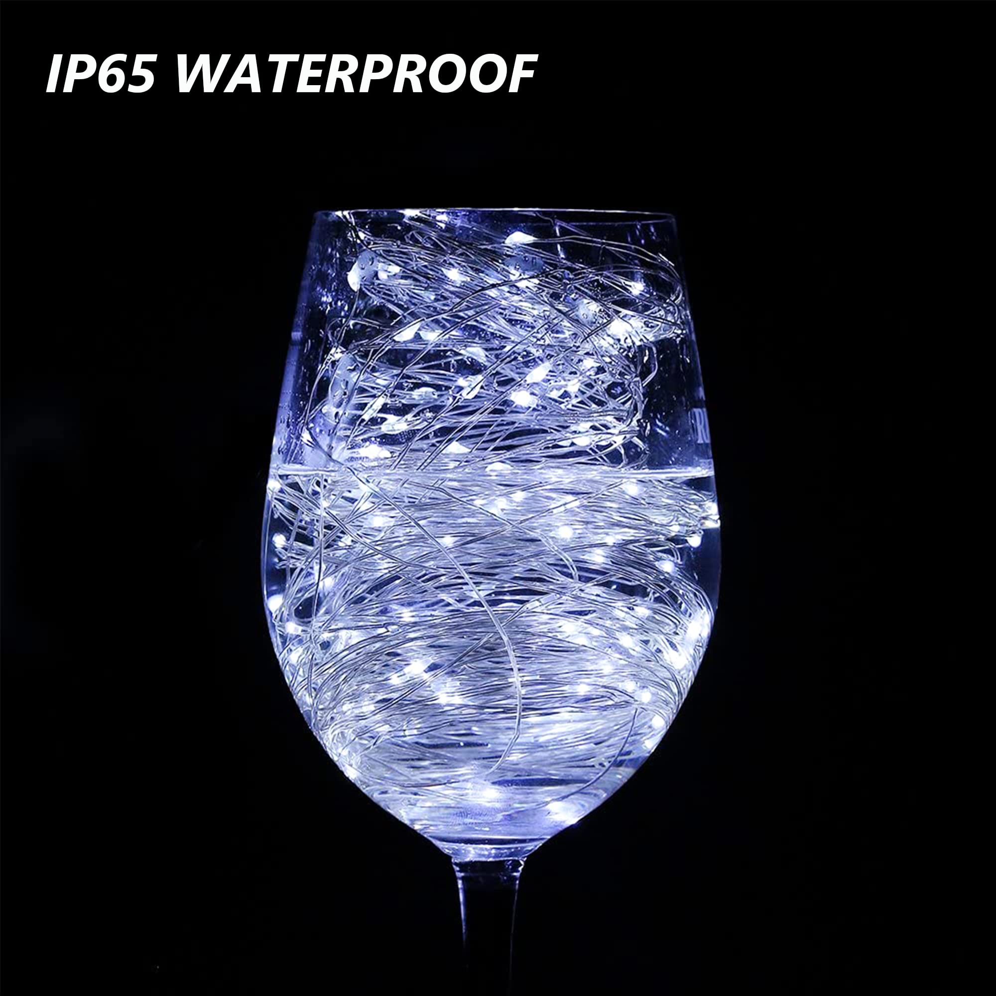 2 Pack 100 LED Solar String Lights - Waterproof Outdoor Fairy Lights with 8 Modes, Cool White Copper Wire Decorative Lighting for Garden, Patio, Wedding, Party & Home Decoration | Perfect for Backyard, Christmas, Halloween & Romantic Ambiance