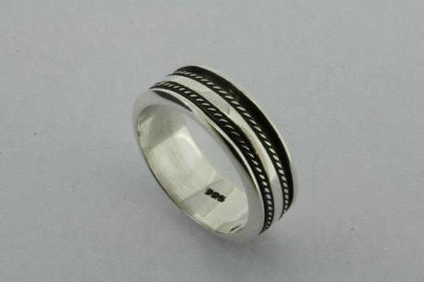 Elegant Double Rope Sterling Silver Spinner Ring for Women - Minimalist Stackable Jewelry for Everyday Wear, Gift Giving & Special Occasions