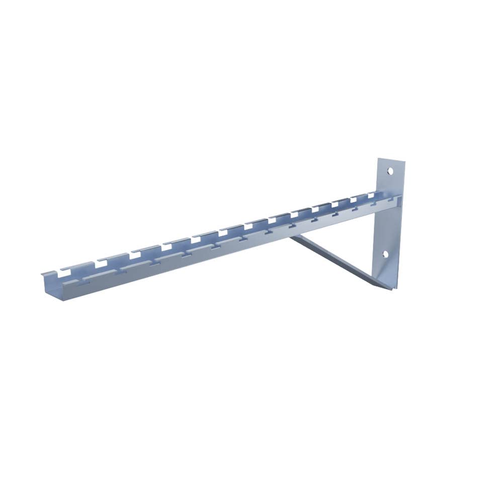 Electro Zinc Plated Wire Mesh Cable Tray Bracket - Silver Steel Triangle Wall Mount (600mm, 2 Pack) for Data Center, Server Rack & Industrial Cable Management