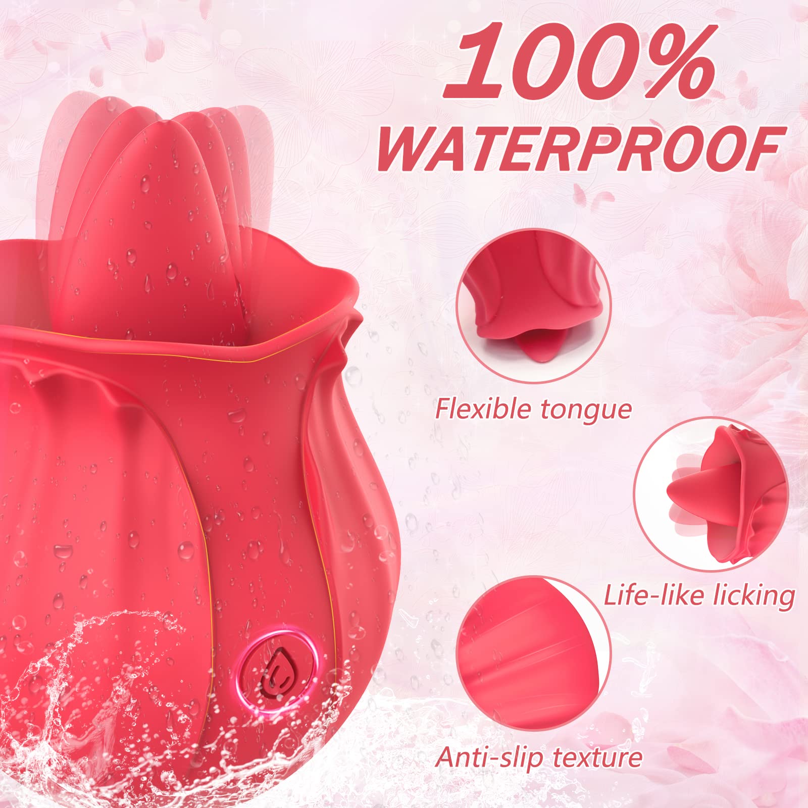 2022 Rose Toy for Women - 10-Speed Rose Vibrator & Clitoral Stimulator, Small Personal Massager with Tongue Licking Function, Adult Sex Toy for Women & Couples - Perfect for Solo Play, Foreplay, and Intimate Moments