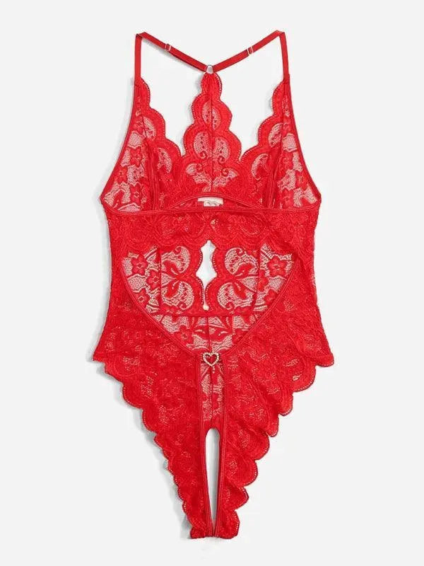 Sexy Lace Crotchless Bodystocking for Women - Seductive Lingerie for Romantic Nights & Boudoir Photography