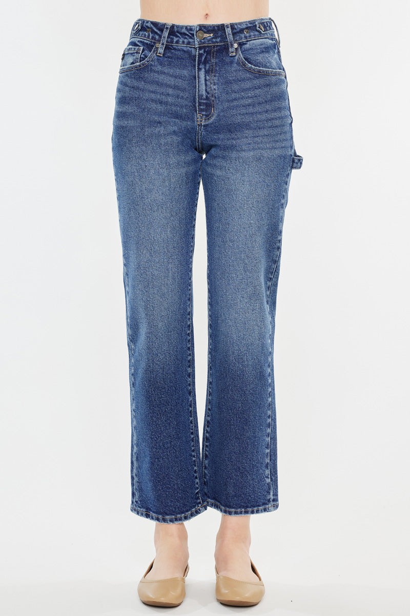 Ashley High Rise True Straight Jeans for Women - Classic Stretch Denim Pants, Comfortable & Flattering Fit - Perfect for Casual Wear, Office, and Everyday Outfits