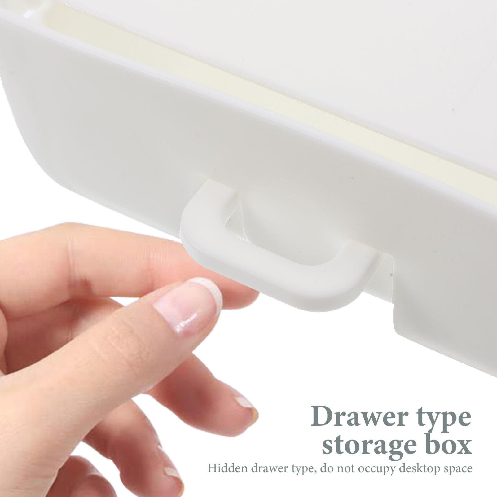 Under Desk Storage Drawers - White Plastic Organizer for Kitchen, Office & Home - Perfect for Desk Drawers, Shelves & Table Storage - Space-Saving Solution for Office Supplies, Utensils & Documents