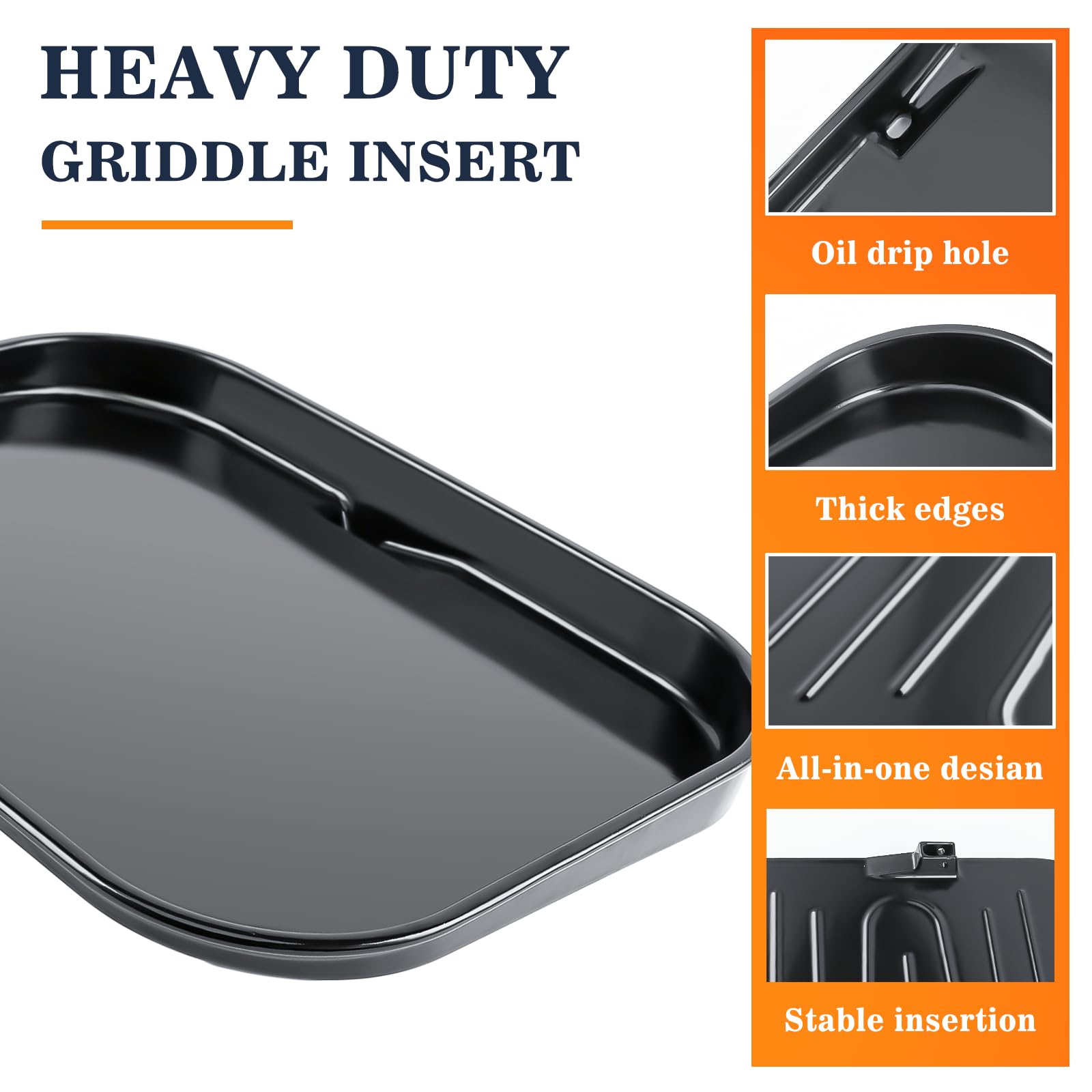GRISUN Cast Iron Griddle Plate for Ninja Woodfire OG700 & OG701 Series - Outdoor Flat Top Grill Pan with Oil Hole - Perfect for Camping, Backyard BBQs, and Outdoor Cooking Accessories