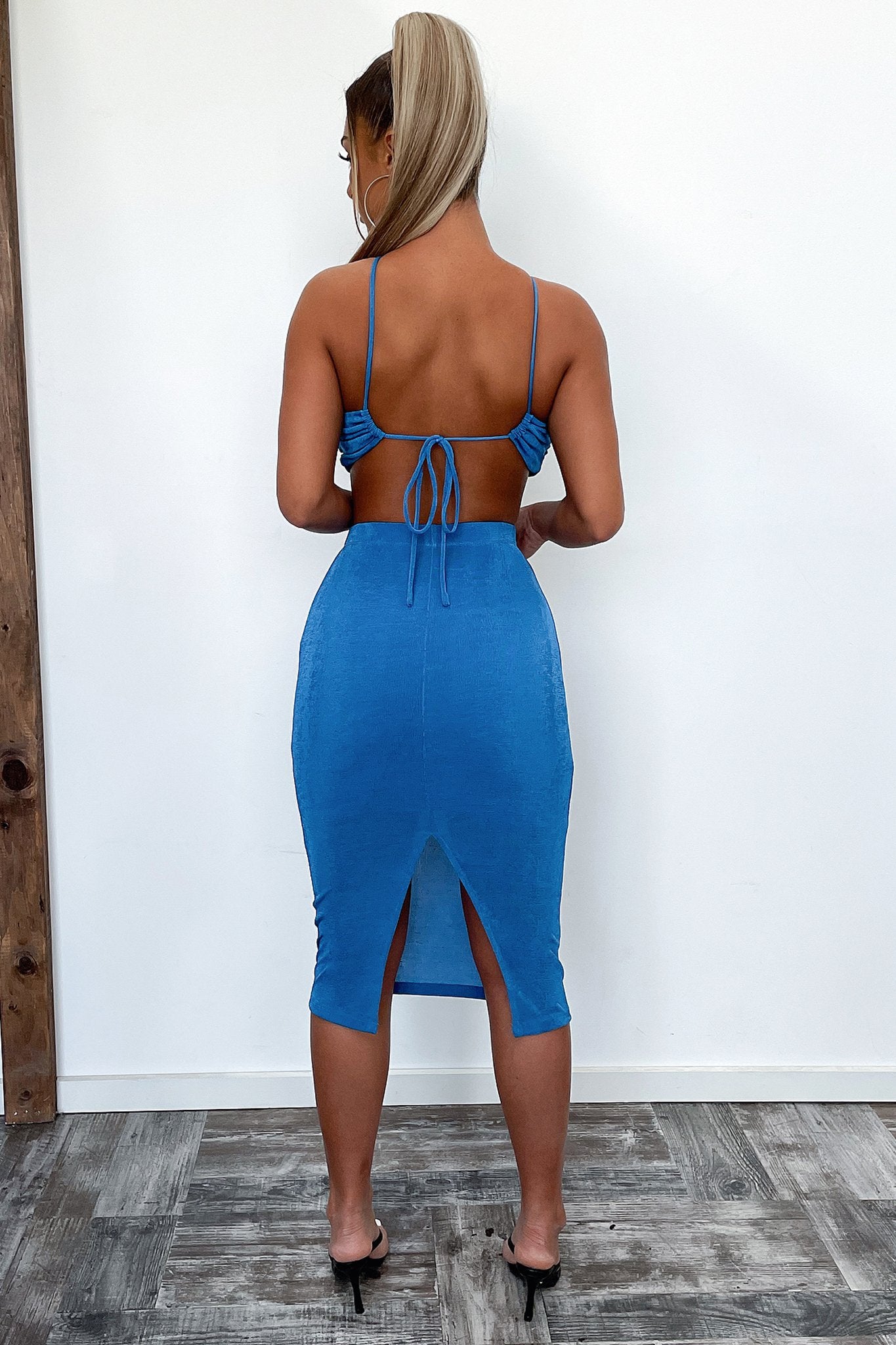 Stylish Blue Fumes Midi Skirt for Women | Flowy A-Line Skirt | Perfect for Casual Outings, Office Wear & Summer Fashion