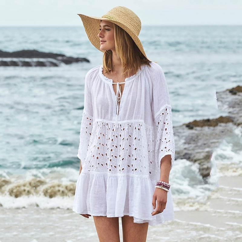 Women's Sun Protection Loose Bikini Blouse - UPF 50+ UV Ray Blocking Beach Cover Up for Swimming, Surfing & Summer Outdoor Activities