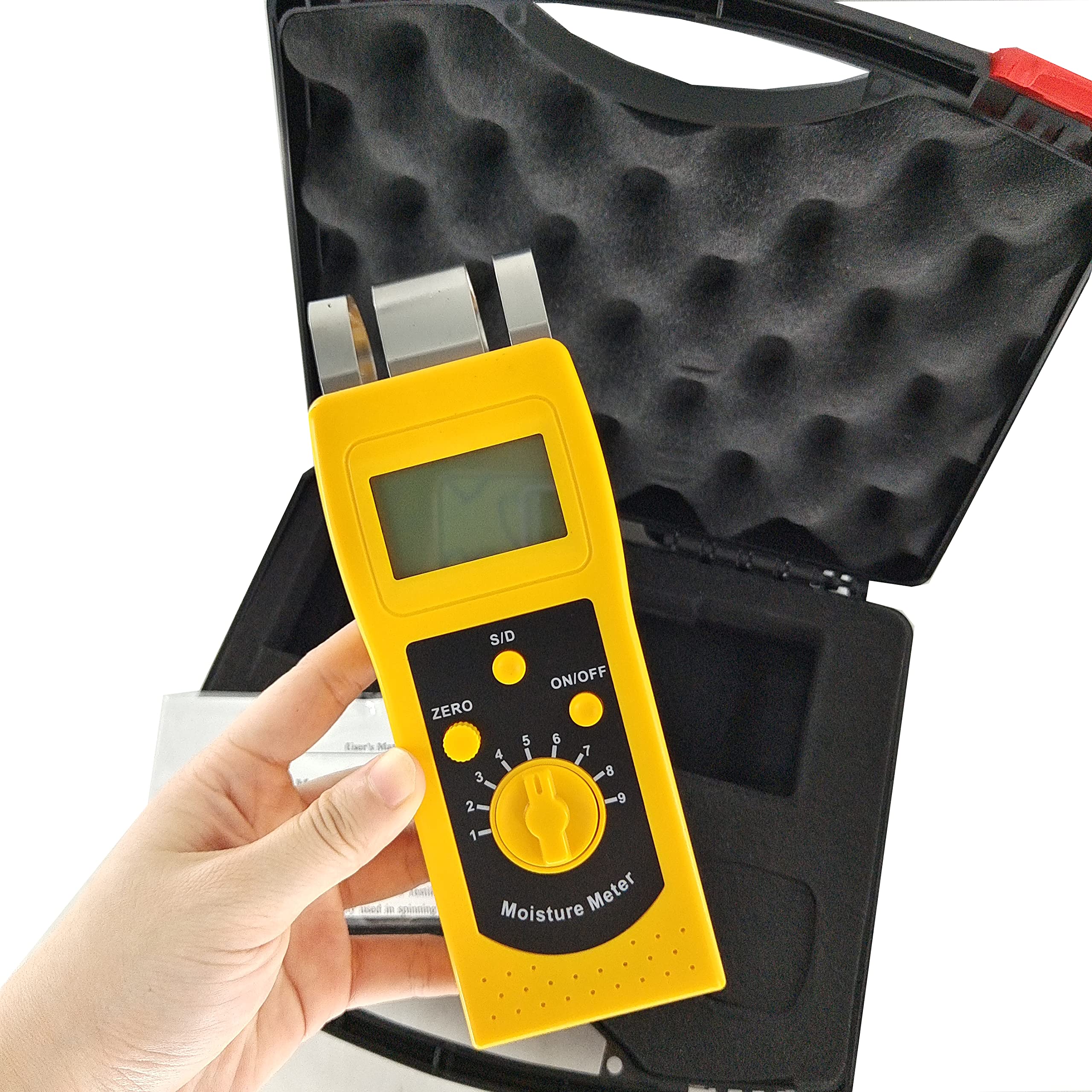 Digital Textile Moisture Meter Tester - 0.0% to 90% Measuring Range for Cotton, Clothes, Yarn & Wool - Perfect for Fabric Quality Control in Textile Manufacturing & Laundry Services