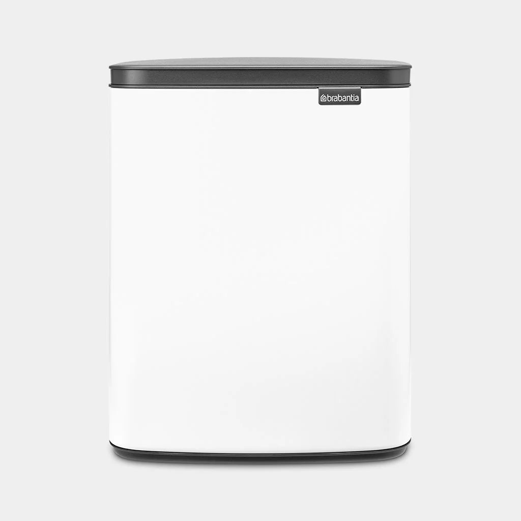 12L White Bo Waste Bin - Small Kitchen Trash Can for Bathroom, Office & Home Use