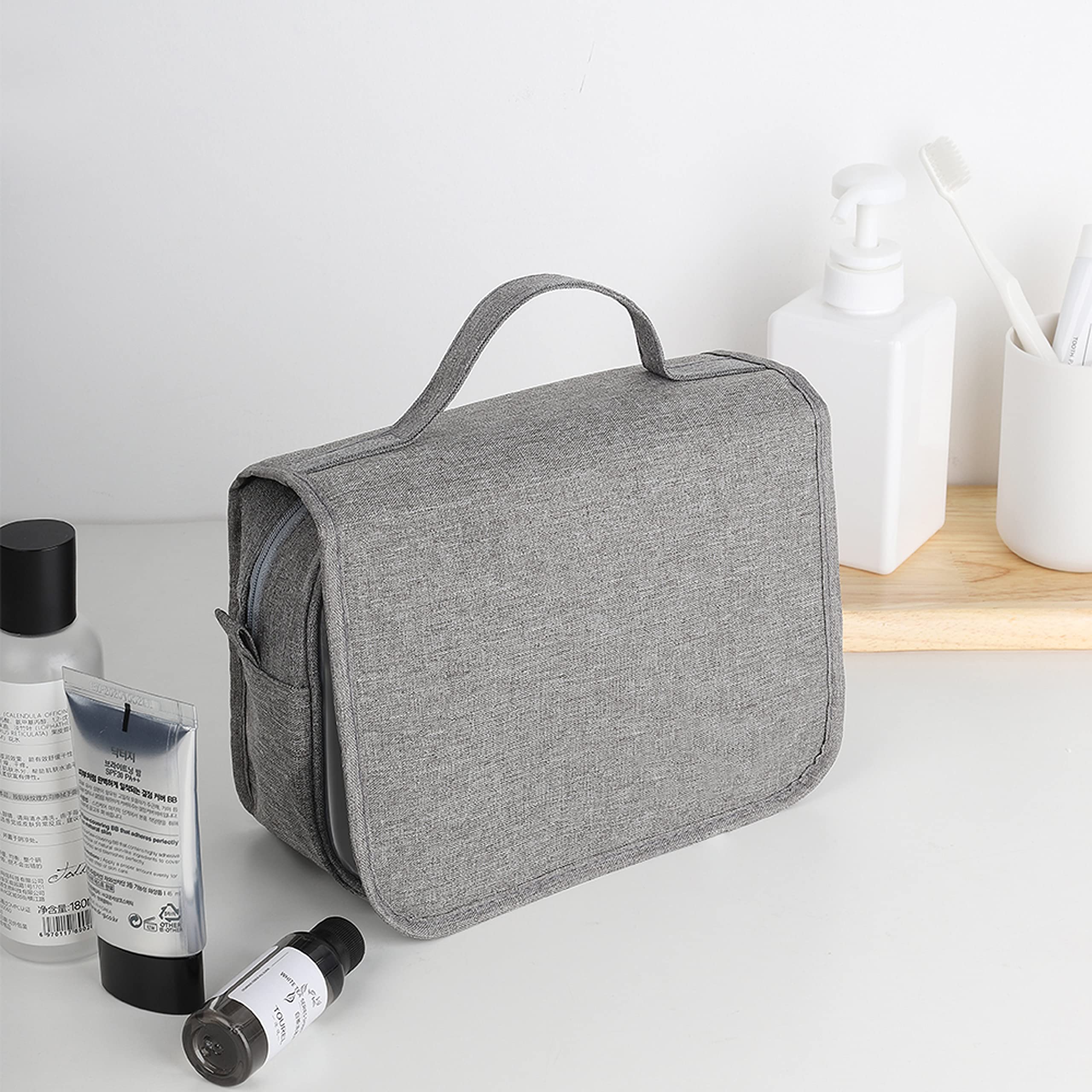 Waterproof Hanging Toiletry Bag for Travel & Bathroom - Cyan