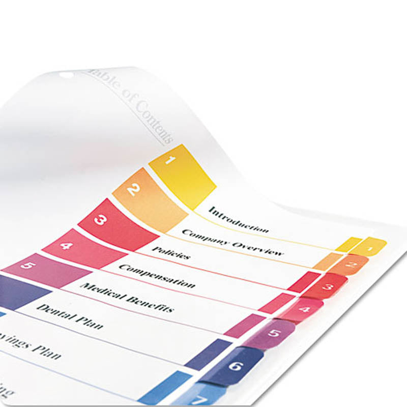 Ready Index Table of Contents Dividers with Multicolor Tabs - 10-Pack Letter Size for Office Organization, School Binders, Filing Systems & Document Management