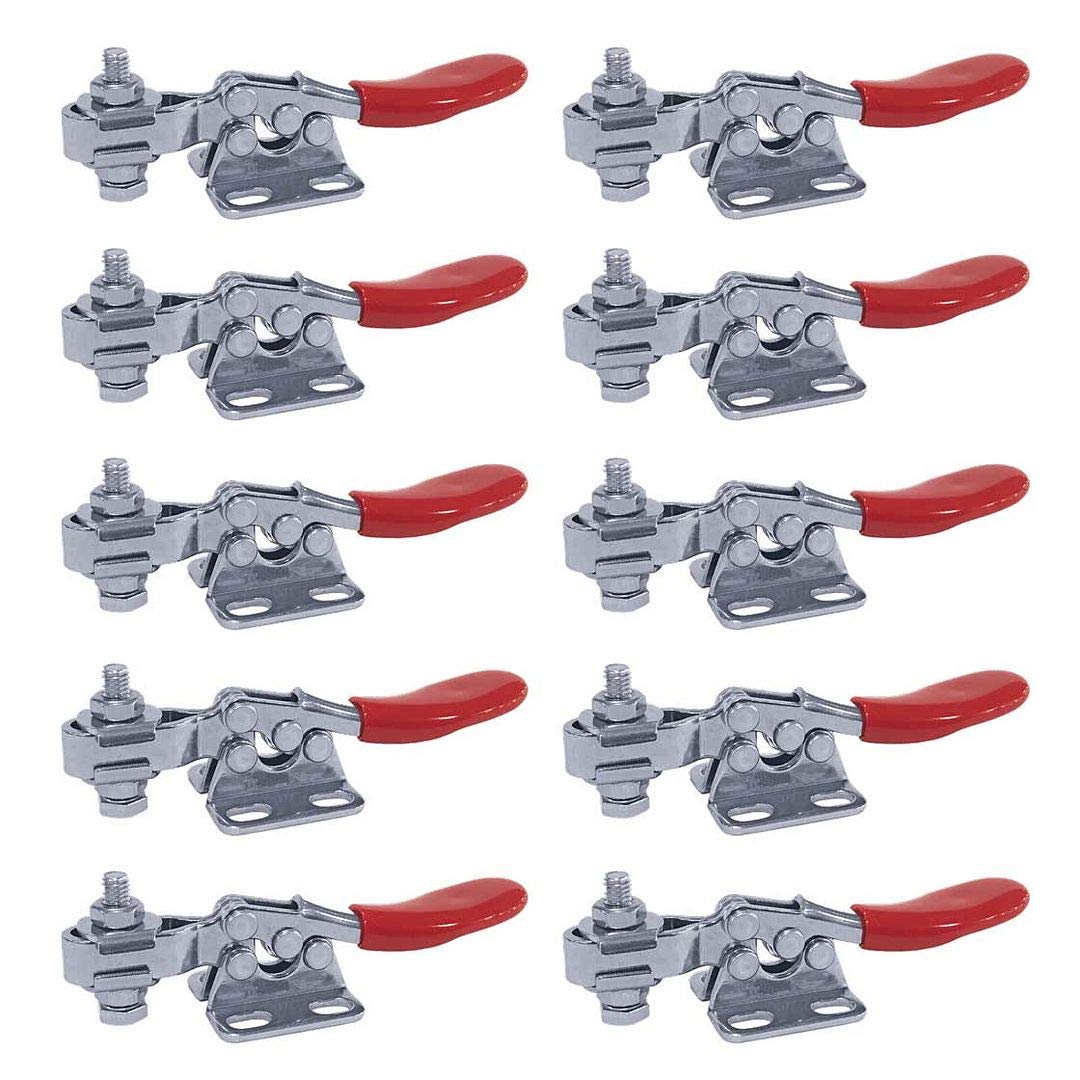 (10 Pack) 60LB Stainless Steel U-Bar Flange Base Horizontal Hold-Down Clamps - Heavy-Duty Workbench & Woodworking Clamps for Secure Fastening