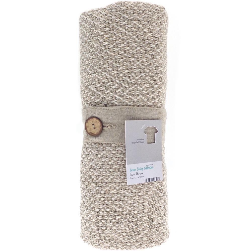 Ikon Recycled Cotton Throw Blanket - Soft & Eco-Friendly Natural Cotton Throw for Couch, Bed, or Sofa - Perfect for Cozy Nights & Sustainable Home Decor
