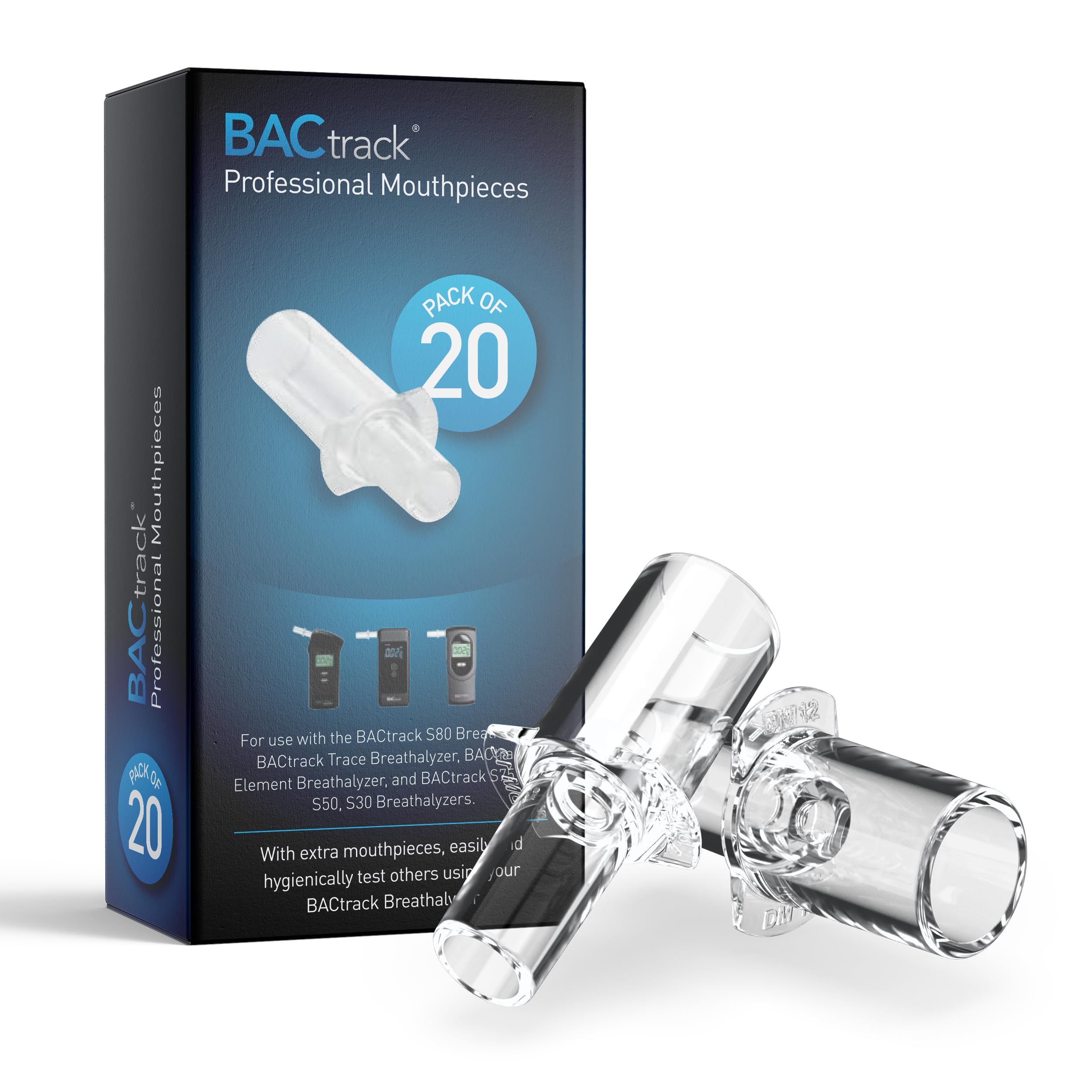 BACtrack Element Professional Breathalyzer with 20 Mouthpieces - Portable Alcohol Tester for Personal & Workplace Safety, DUI Prevention, and Responsible Drinking