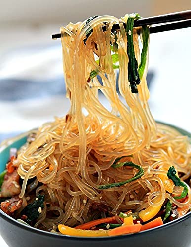 Korean Sweet Potato Glass Noodles - Gluten-Free Vermicelli Pasta for Stir Fry & Soup (14.1oz Pack of 4)