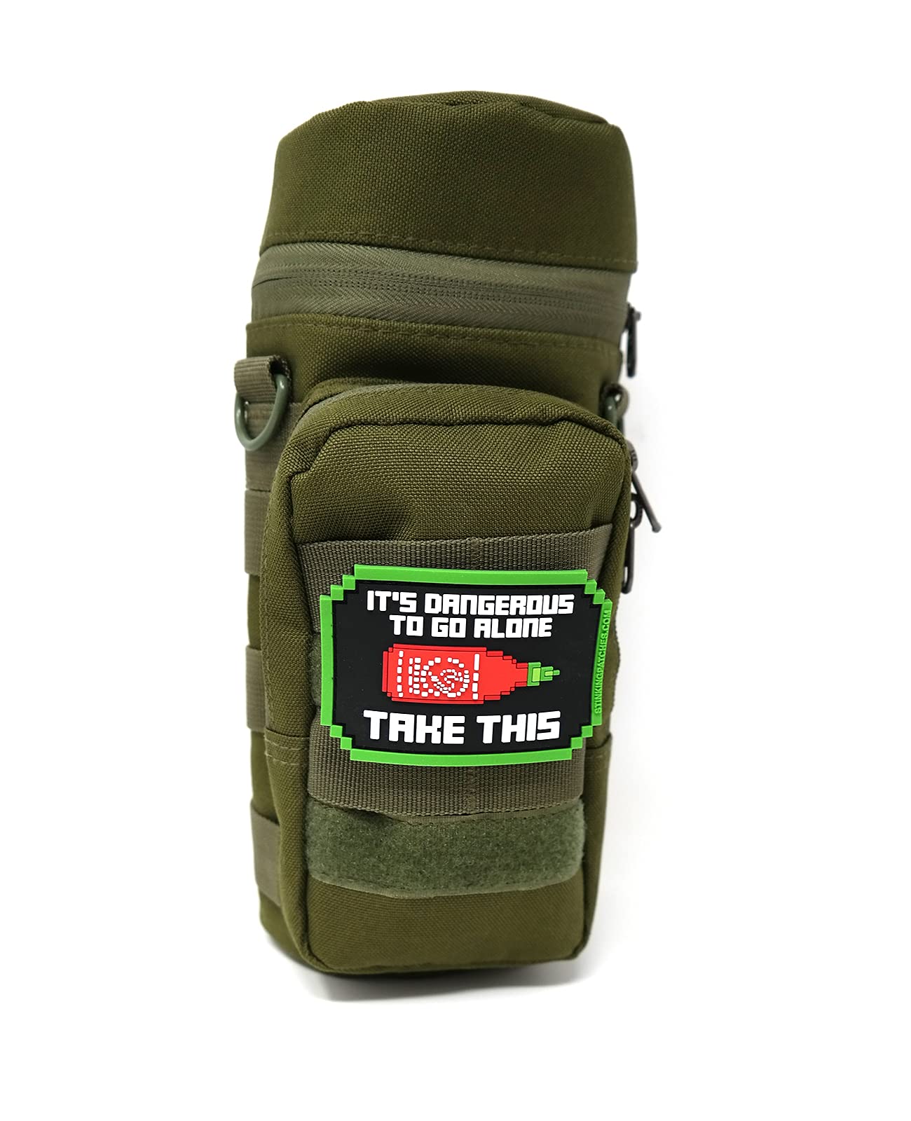 Funny It's Dangerous to Go Alone Hot Sauce PVC Patch - Tactical Hook and Loop Patch for Backpacks, Jackets & Gear - Perfect for Gamers, Outdoor Enthusiasts & Hot Sauce Lovers