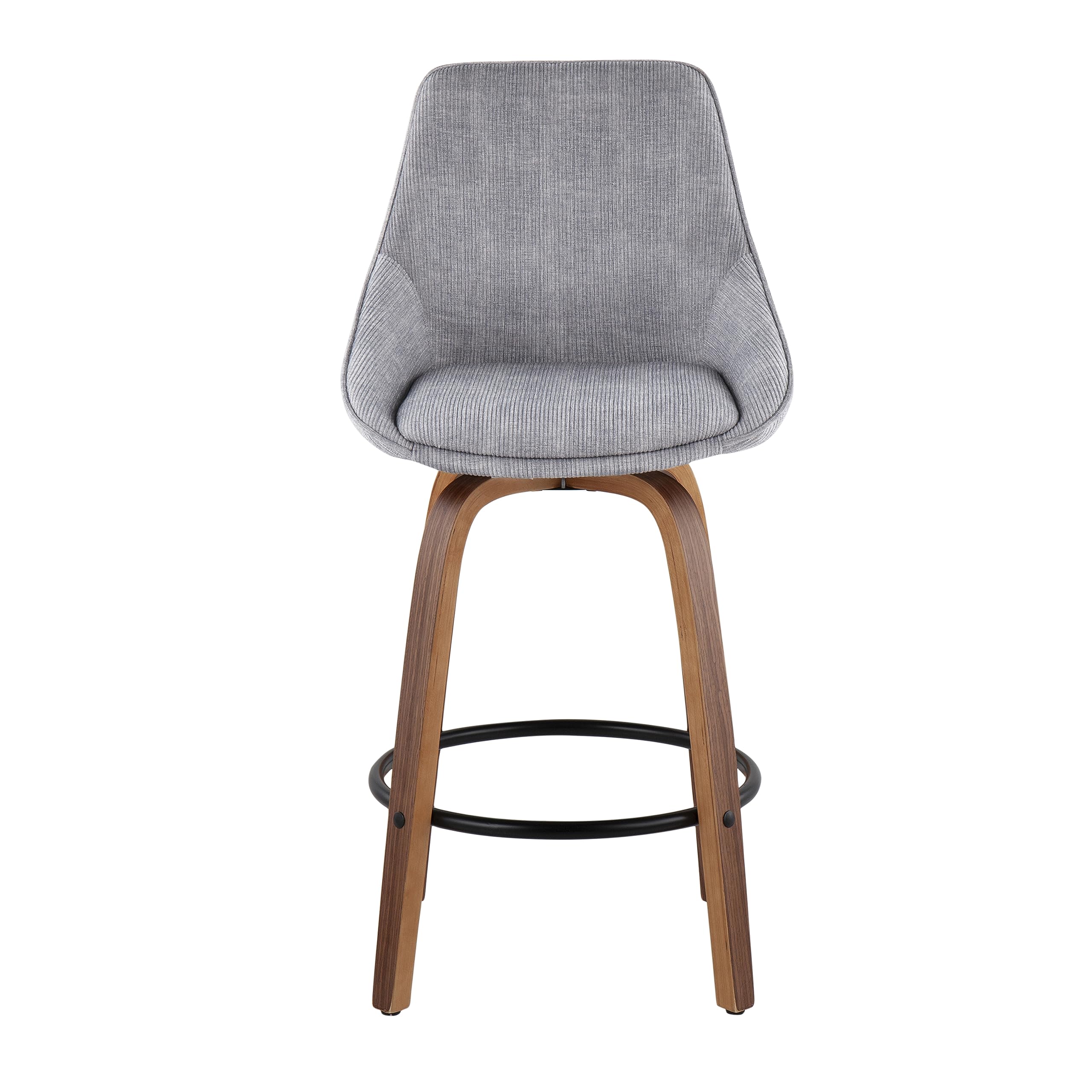 LumiSource Diana Walnut Wood Counter Stools Set of 2 - 24