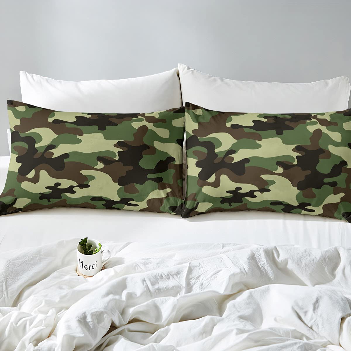 Kids Camo Duvet Cover Set - Army Camouflage Bedding for Boys & Girls (Twin Size, Brown/Green) with 1 Pillowcase | Youth & Teen Room Decor | Perfect for Military-Themed Bedrooms, Camping Enthusiasts, and Adventure-Loving Kids