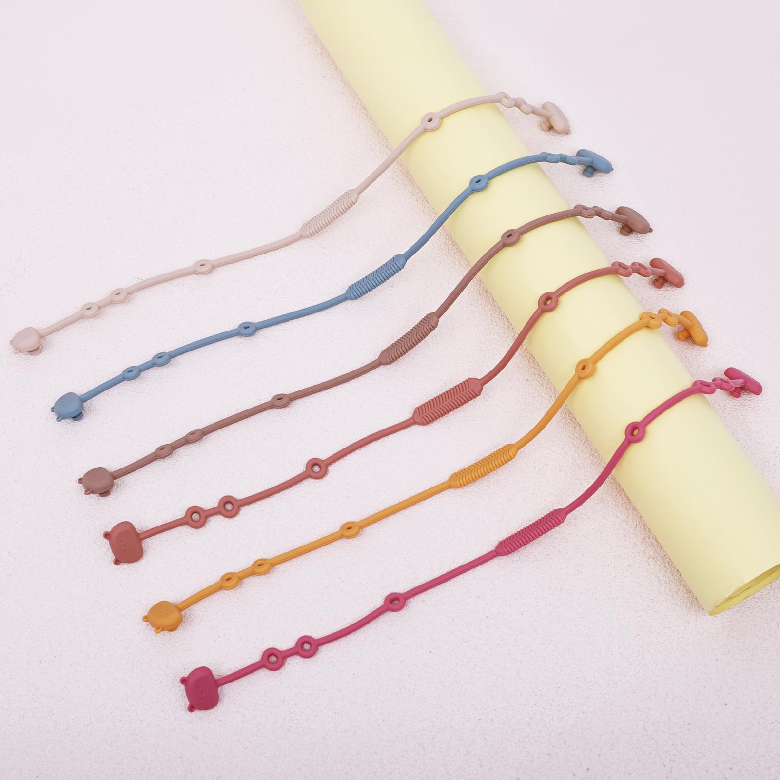 ALVABABY Silicone Pacifier Clips - BPA Free Baby Bottle Holder for High Chair & Car Seat - 4 Pack Bear Design - Perfect for Travel & On-the-Go Feeding