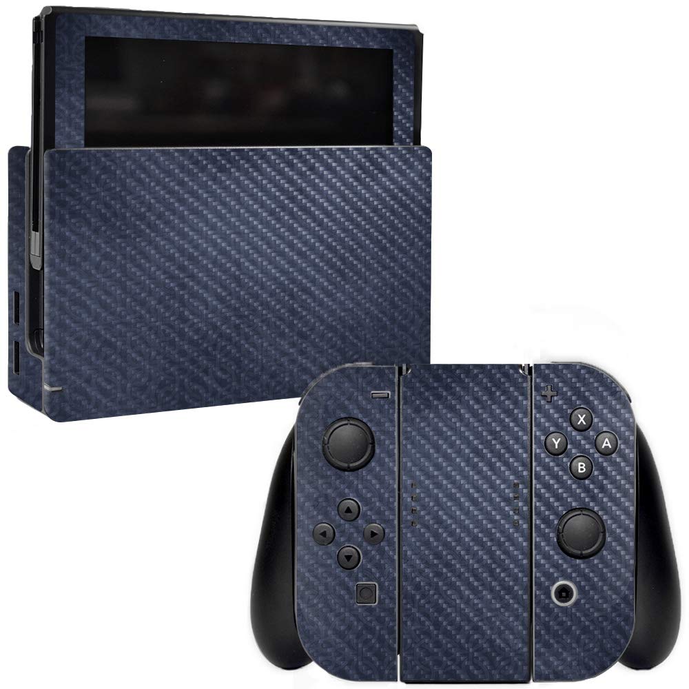 Premium Carbon Fiber Skin for Nintendo Switch - Charcoal Lattice Design | Protective & Durable Textured Vinyl Cover | Easy to Apply, Remove & Reusable | Made in USA | Perfect for Gaming Protection & Customization at Home or On-The-Go