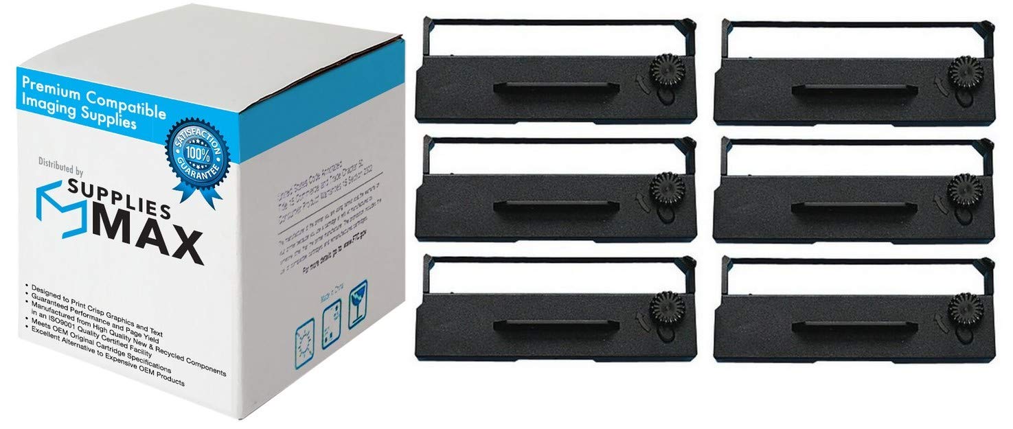 Compatible Replacement Printer Ribbons for M290 TM-290 295 390 Purple P.O.S. Printers (6-Pack, S015366P) - Ideal for Retail Stores, Restaurants & Business Receipt Printing