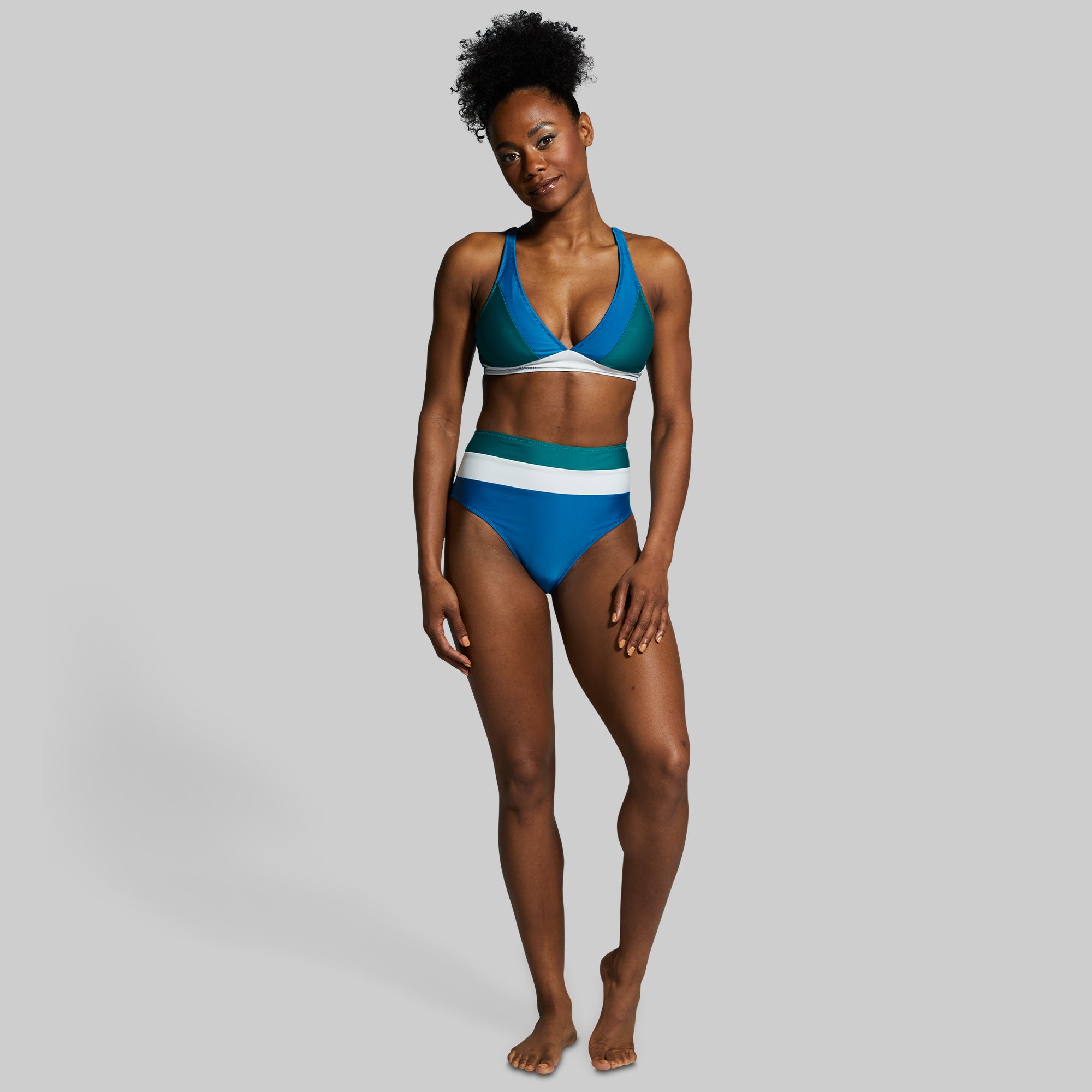 Premium High Tide Bikini Bottom - Seaport & Emerald Green Swimwear for Women | Beach Vacation, Pool Party & Summer Fashion