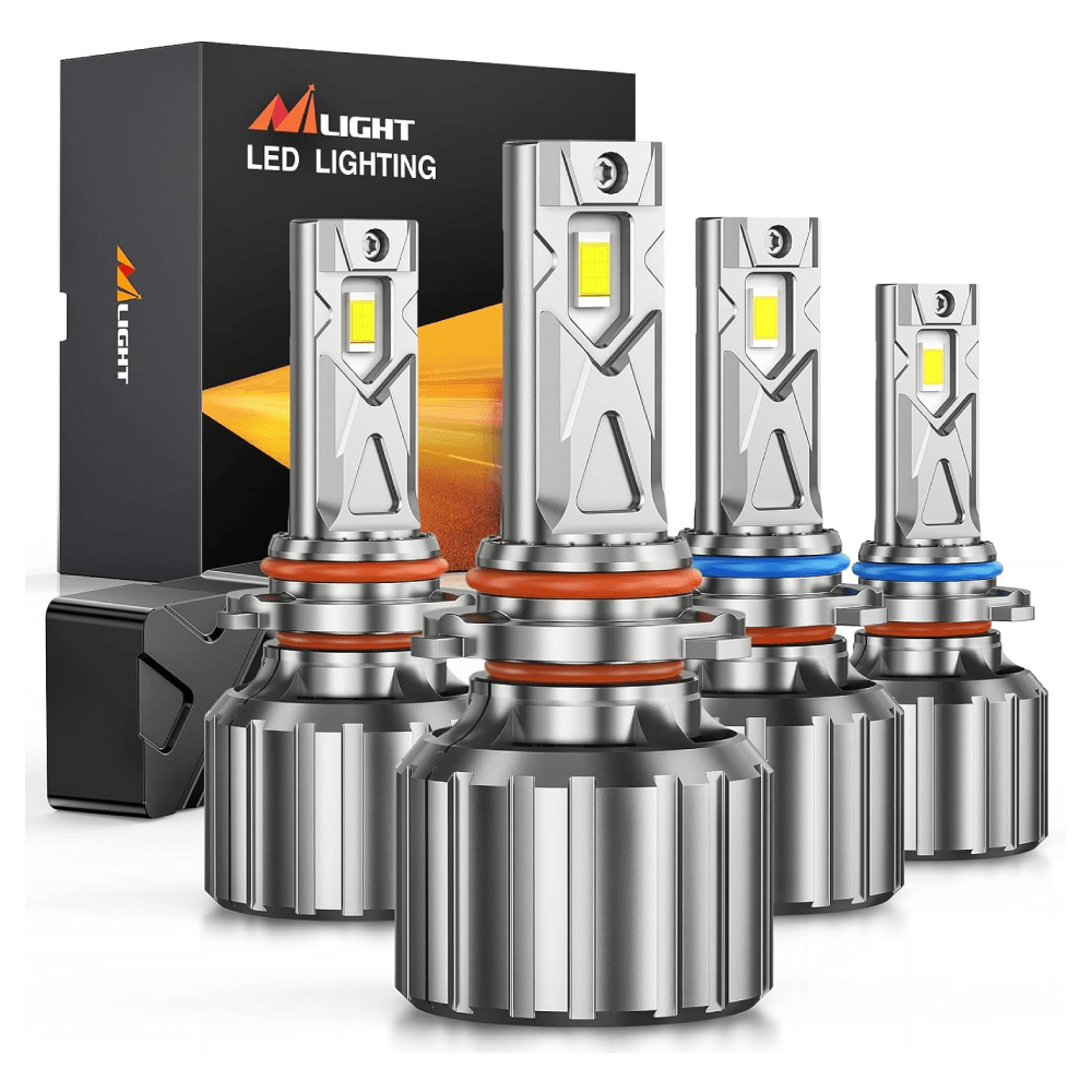 9005 9006 LED Headlight Bulbs FS1 Series - Super Bright 6000K White Light, 4-Pack for Car, Truck, SUV - Easy Installation & Long Lifespan - Perfect for Night Driving, Foggy Conditions & Off-Road Adventures