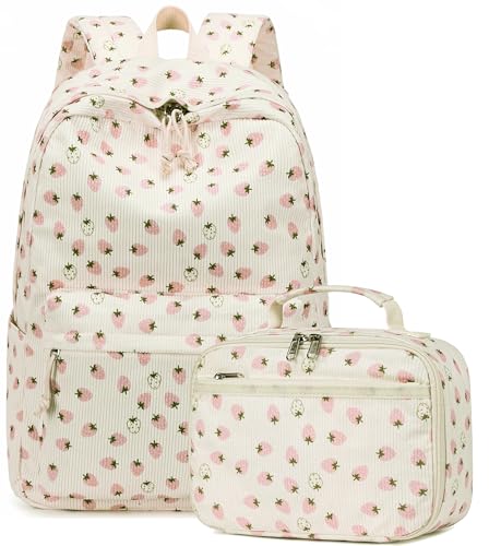 Corduroy White Pink Strawberry