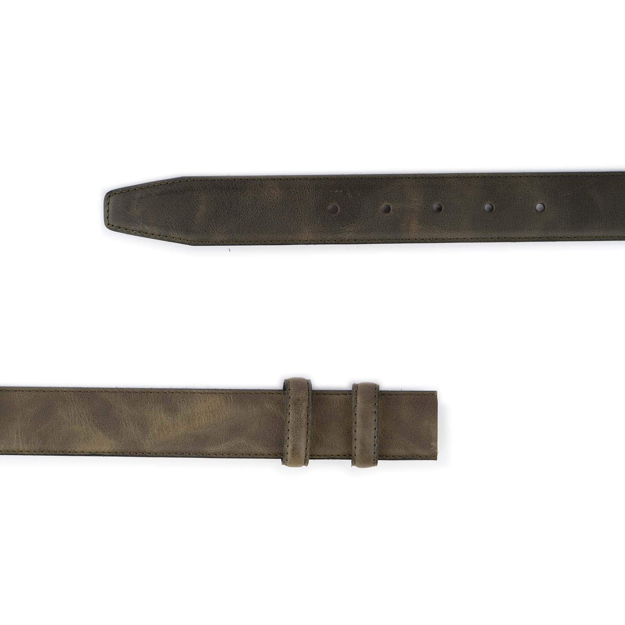 Premium Olive Green Leather Belt Strap for Montblanc Buckles - Stylish & Durable Replacement Belt for Business & Formal Occasions