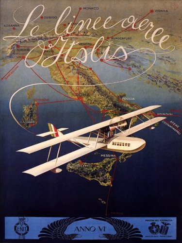 Vintage Italian Airlines Travel Poster - 12